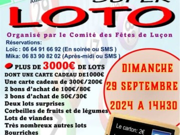 Loto du Comité des Fêtes Le 29 sept 2024