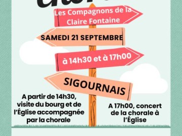 LES JOURNEES DU PATRIMOINE : VISITE GUIDEE DU BOURG DE SIGOURNAIS Du 21 au 22 sept 2024