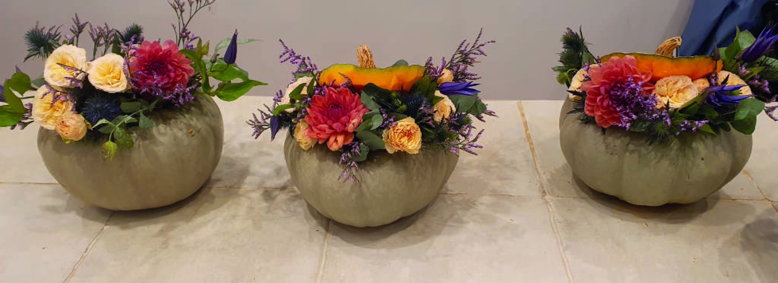 Atelier d'art floral : courges fleuries au Jardin Camifolia