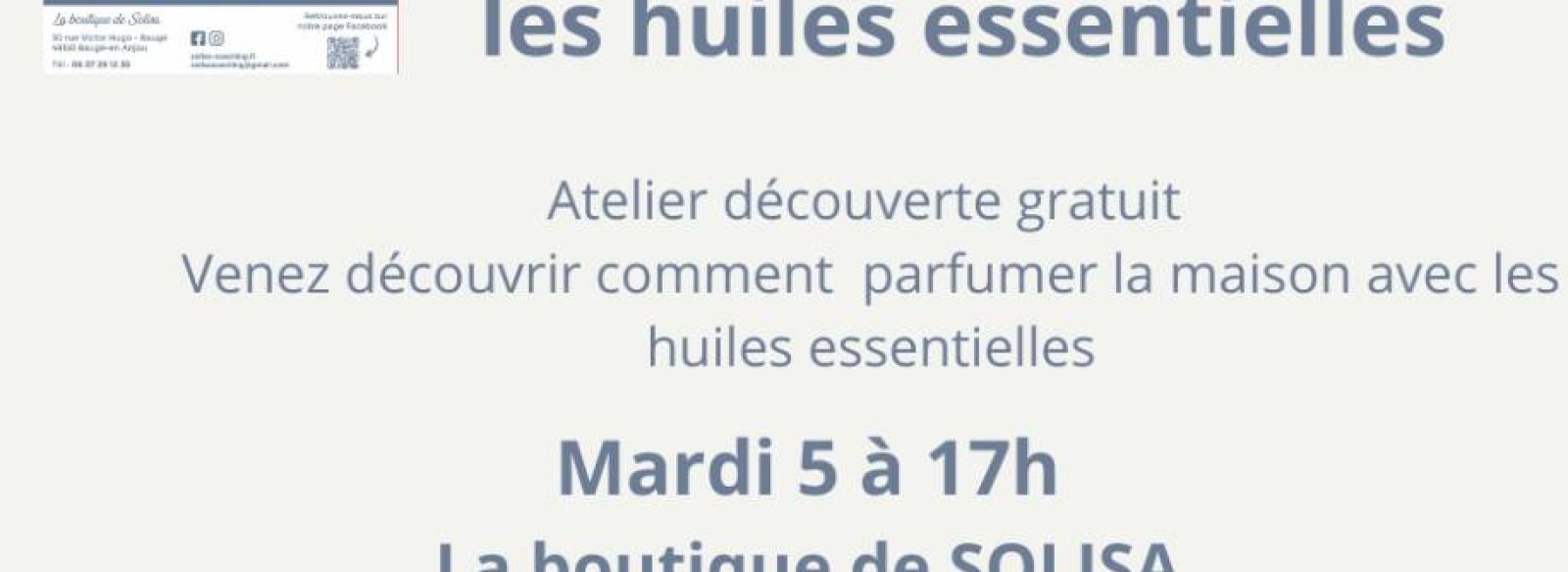 Atelier "Parfumer ma maison avec des huiles essentielles" a Bauge