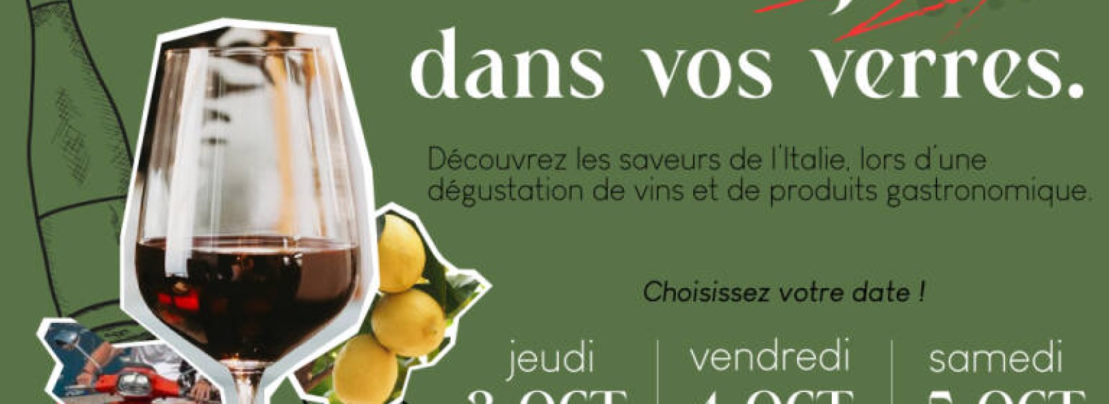 Degustation de Vins - Sur le theme de l'Italie